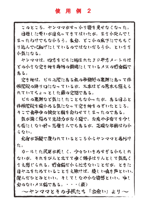 第一水準の一部・第二水準の一部・英数字・仮名・記号類の一部